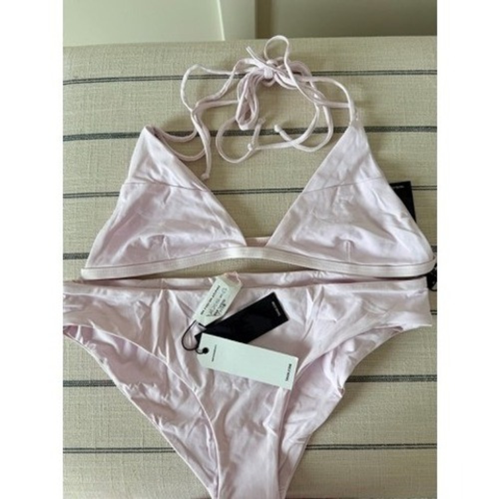 Tavik Swimwear Womens Light Pink Triangle Bikini Set Two Piece Swimsuit Medium